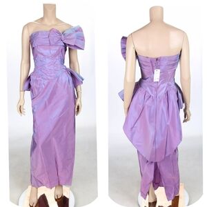 Dance Allure Vintage 80s 90s Purple Taffeta Prom Bridesmaid Dress sz 11/12 NWT